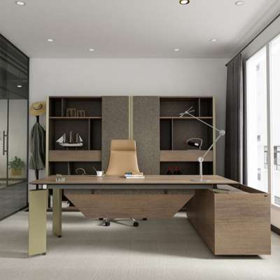 High Quality L Shape Modern Wood Computer Laminate Elegant CEO Office Desks